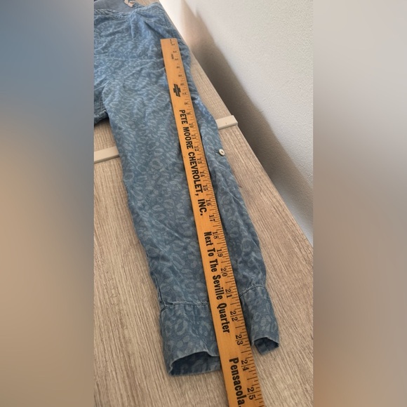 Soft Surroundings Blue Leopard Timeless Crossover Long Sleeve Tunic Tencel 2X - Picture 7 of 9